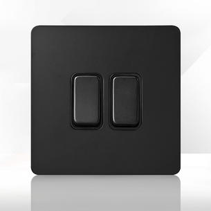 Stainless steel Switch BJ-2 Gang 2 Way switch-Black